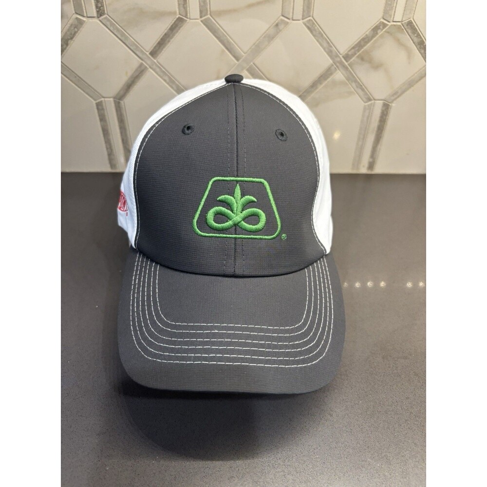 Pioneer Seed Patch Trucker Cap Hat Solid Adjustable Gray White Imperial Sports